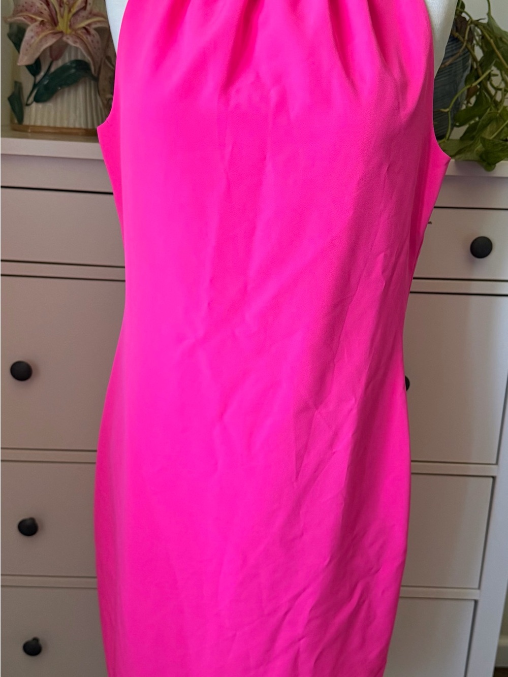 Sail to Sable Wedding Guest Cocktail Dress Hot Pink Shift Small